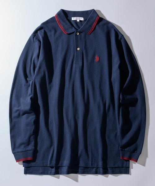 [U.S. POLO ASSN.] рубашка-поло с длинным рукавом M белый женский 