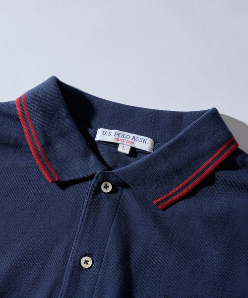 [U.S. POLO ASSN.] рубашка-поло с длинным рукавом M белый женский 