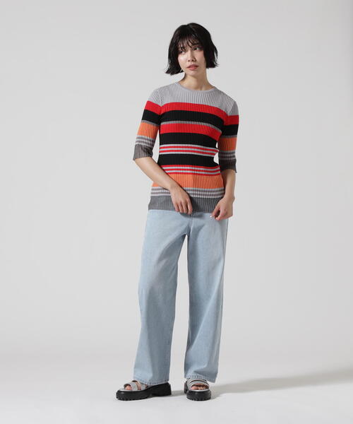 ニット セーター AULA AILA/アウラアイラ/MULTI BORDER KNIT/マルチボーダーニット レディース AULA AILA ニット セーター AILA/アウラアイラ/MULTI BORDER