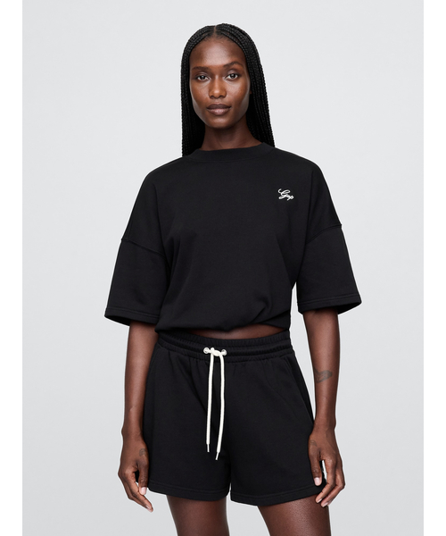 GAP ロゴスウェット リブボーダー ネイビー - メルカリ