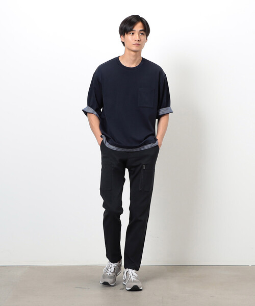 COMME CA ISM カーゴパンツ ストレッチツイル スキニー カーゴ