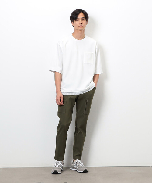 COMME CA ISM カーゴパンツ ストレッチツイル スキニー カーゴ