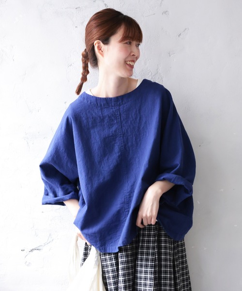 soulberry 麻混 青林檎なフリルシャツ 大きいサイズ 体型カバー 3L 