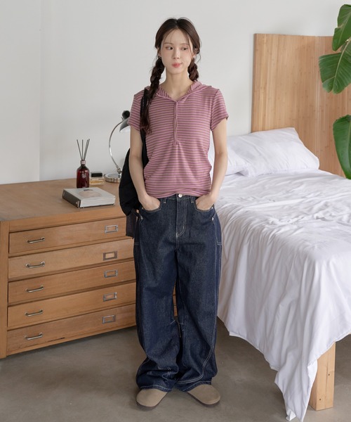UNE MANSION tシャツ 「UNE ORIGINAL」 シルバースナップボタン
