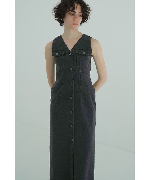 ワンピース CLANE SLEEVELESS LADY DENIM ONEPIECE CLANE クラネ スリーブ レス レディ デニム ワンピース