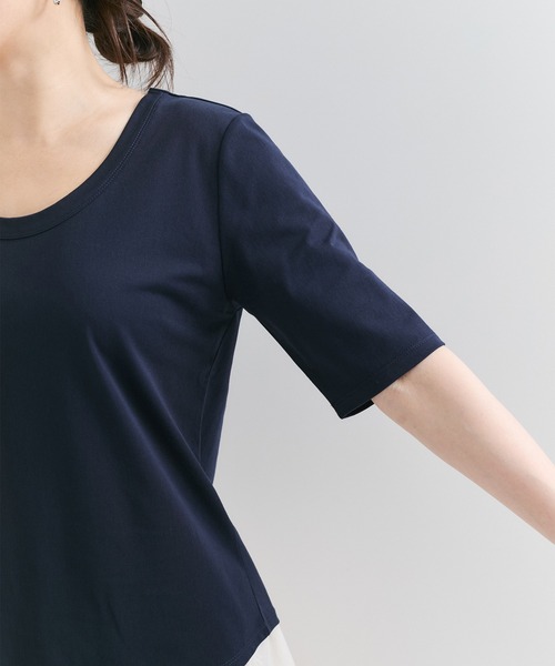 【吸水速乾】ベーシックジャージー カットソー LE CERCLE par rope' tシャツ 「UVケア/接触冷感/吸水速乾」AIR