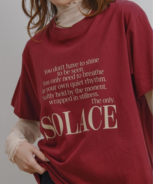 tシャツ SOLACEロゴ半袖Tシャツ レディース