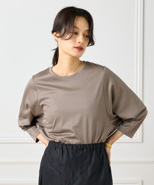 tシャツ ギザリヨセルスムース ワイドスリーブコクーンカットソー レディース