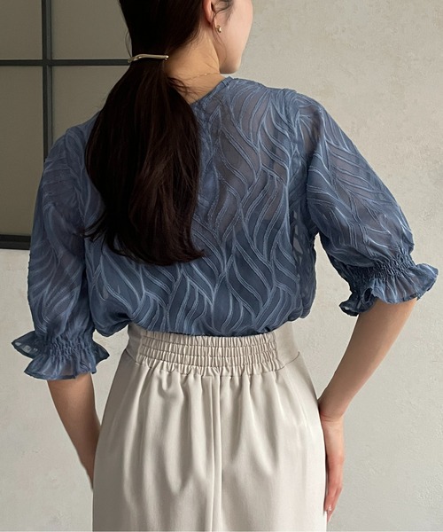 「Thevon」 半袖ブラウス FREE アイボリー レディース_画像4