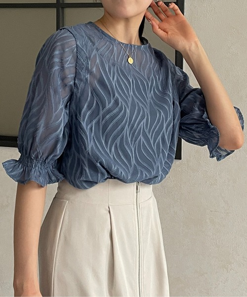 「Thevon」 半袖ブラウス FREE アイボリー レディース_画像5