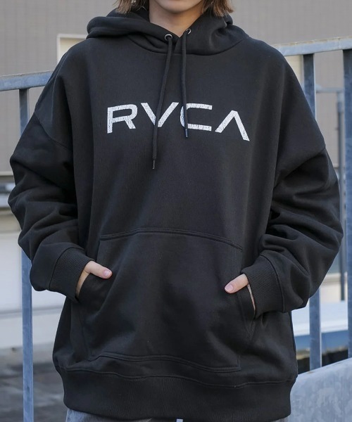 RVCA ビッグロゴ バイカラー フーディ RVCA Reed Hooded Sweatshirt-Aloe — REAL Watersports