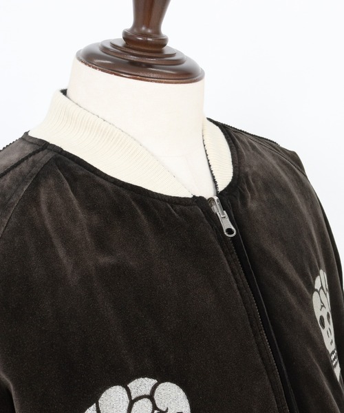 スカジャン 「ADAMPATEK/アダムパテック」aged velour souvenir jacket ベロアスーベニアジャケット スカジャンの画像