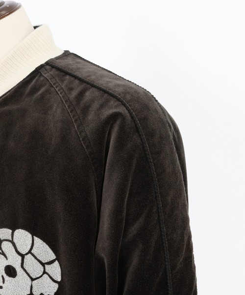 スカジャン 「ADAMPATEK/アダムパテック」aged velour souvenir jacket ベロアスーベニアジャケット スカジャンの画像