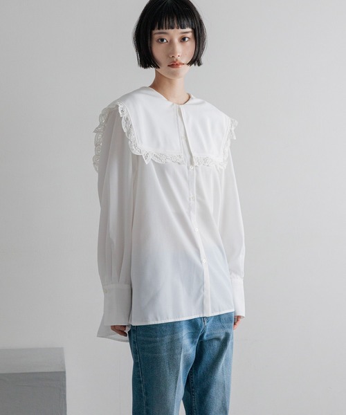LOWRYS FARM（ローリーズファーム） tシャツ BIGカラーレース