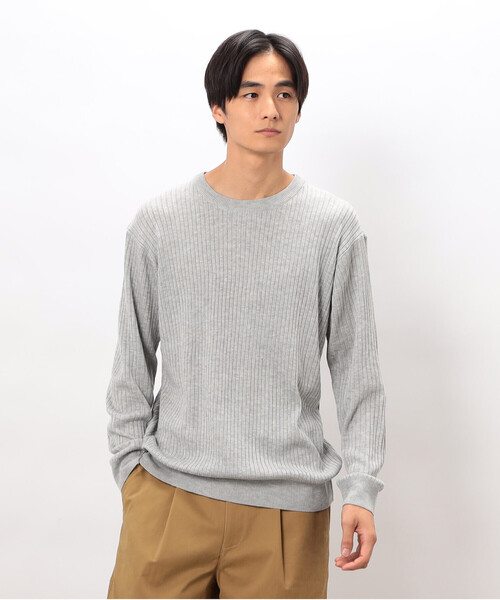 新品未使用 コムサ イズム ニット セーター メンズ グレー M L size COMME CA ISM（コムサイズム） セーター ニット 日本の色 ワイドリブ
