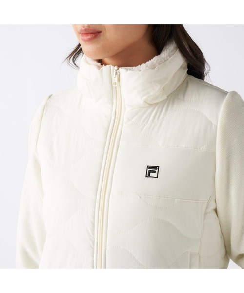 FILA ゴルフ中綿ジャケット ホワイト　総柄 FILA GOLF ブルゾン アウター フィラゴルフ ゴルフウェア ワンポイント