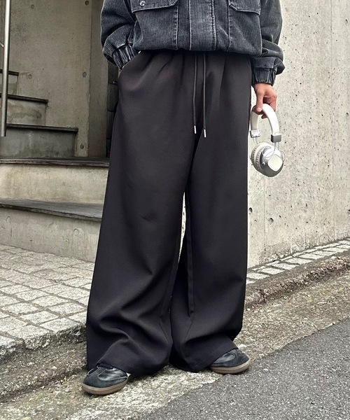 MandO（エムオー） ワイドパンツ スラックス ワイドリラックスイージー