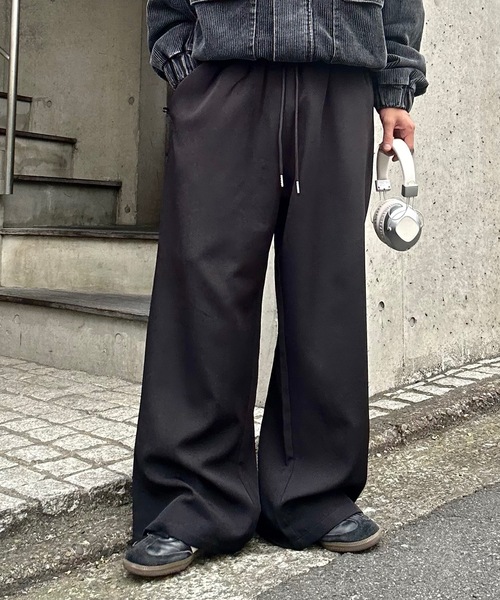 MandO（エムオー） ワイドパンツ スラックス ワイドリラックスイージー