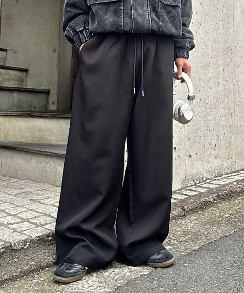 MandO（エムオー） ワイドパンツ スラックス ワイドリラックスイージー 