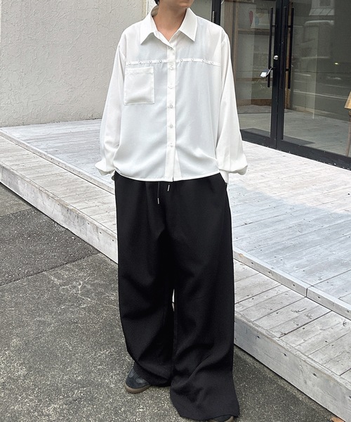 MandO（エムオー） スラックス ワイドリラックスイージーパンツ