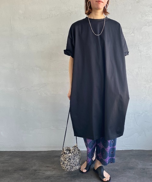 mizuiroind（ミズイロインド） 半袖ワンピース F ネイビー レディース