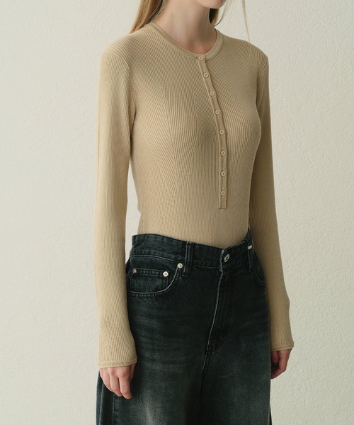 ニット セーター リブドニットボディスーツ / Ribbed Knit Bodysuits レディースの画像