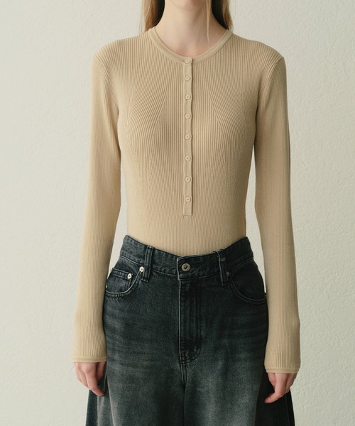 ニット セーター リブドニットボディスーツ / Ribbed Knit Bodysuits レディースの画像