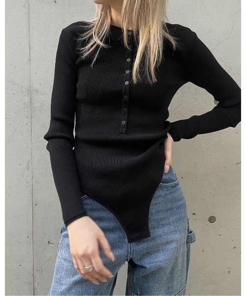 ニット セーター リブドニットボディスーツ / Ribbed Knit Bodysuits レディースの画像