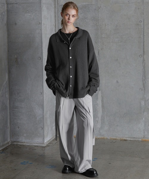 SERACE カーディガン 「SERACE」Silver button knit shirt cardigan