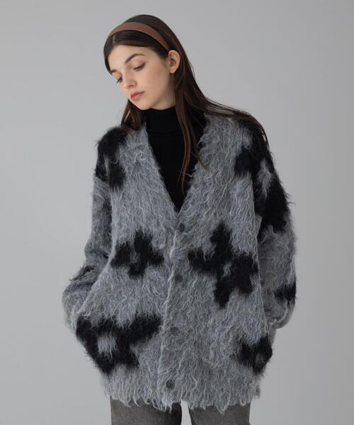 BROWNY カーディガン BROWNY/「25年秋冬新作」モヘアタッチパターン