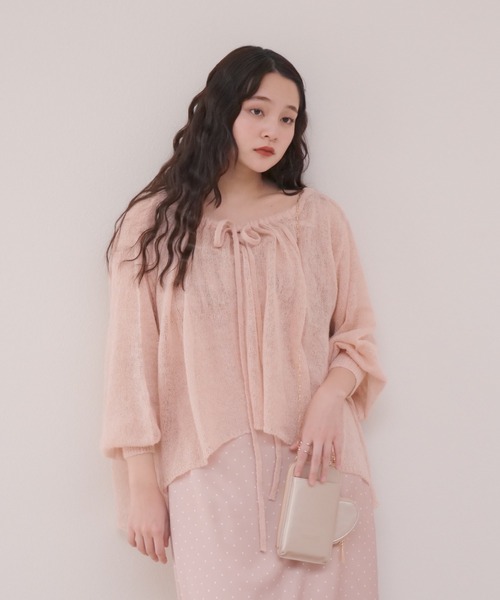 「muguet」 ニットアンサンブル FREE ピンク レディース_画像3