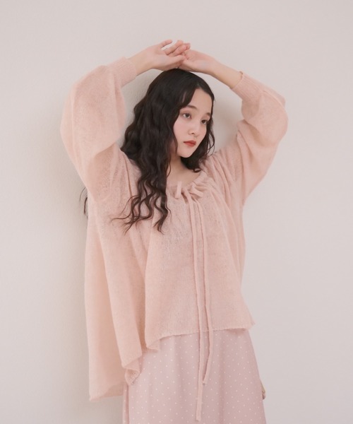 「muguet」 ニットアンサンブル FREE ピンク レディース_画像4