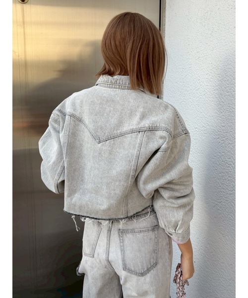 ジーンズ デニム デニムパンツ カットアウトハイウエストワイドデニムパンツ「セットアップ着用可能」 レディース_16