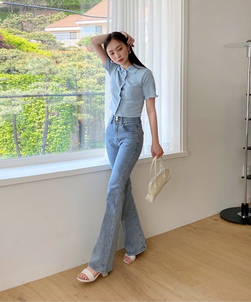 「by muni:r」 フラットサンダル 22.5cm グリーン レディース_画像7