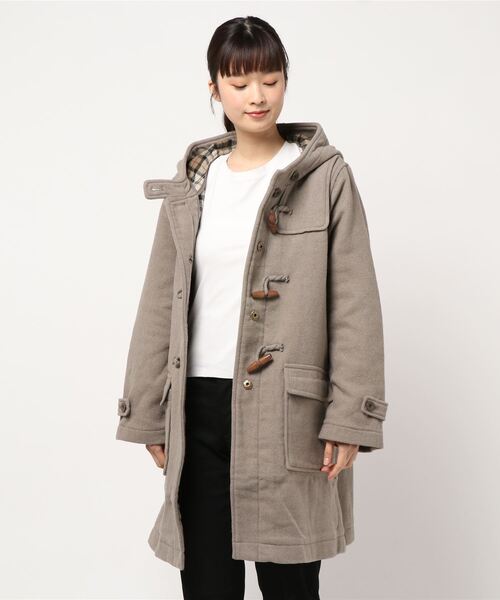 Samansa Mos2 ベージュ ダッフルコート フード付き Samansa Mos2（サマンサモスモス） ダッフルコート フリ- ベージュ