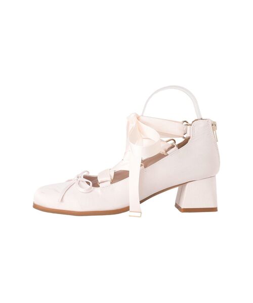 Maison de FLEUR（メゾンドフルール） パンプス レースアップサテン 
