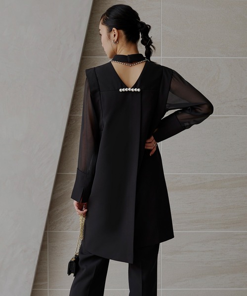 「RUIRUE BOUTIQUE」 セットアップ L ネイビー レディースの画像