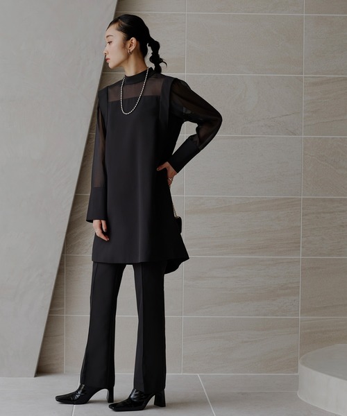 「RUIRUE BOUTIQUE」 セットアップ L ネイビー レディースの画像