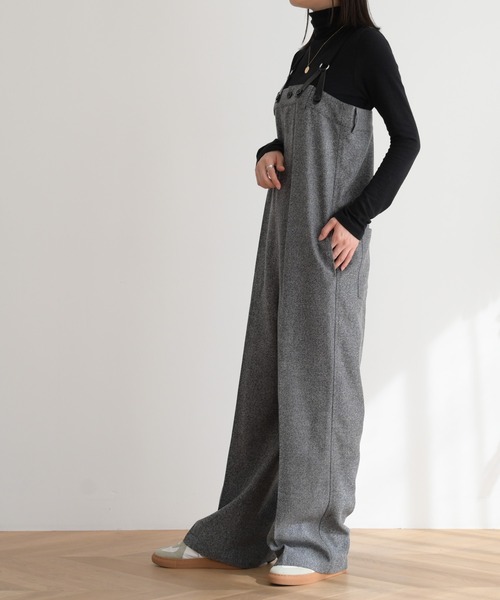 「CANAL JEAN」 「red chop works」オーバーオール 38 ブラック レディースの画像