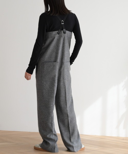 「CANAL JEAN」 「red chop works」オーバーオール 38 ブラック レディースの画像