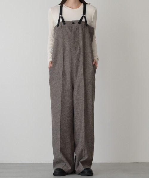 「CANAL JEAN」 「red chop works」オーバーオール 38 ブラック レディースの画像