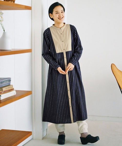 「Sunny clouds」 長袖ワンピース X-LARGE ブルー系その他 レディース_画像2