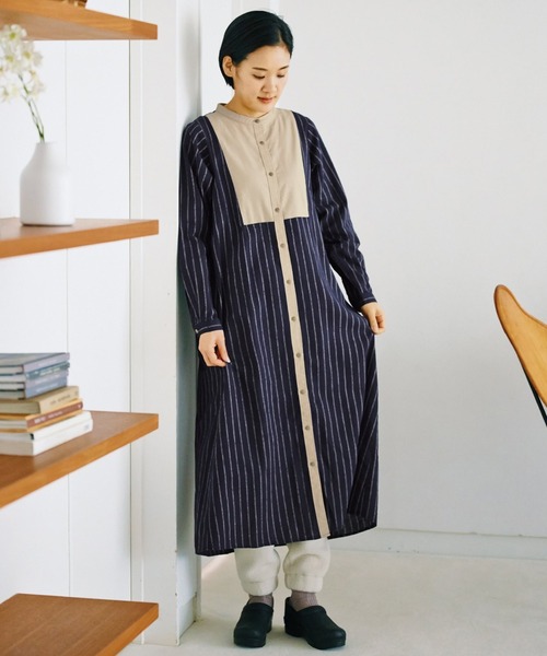 「Sunny clouds」 長袖ワンピース X-LARGE ブルー系その他 レディース_画像3