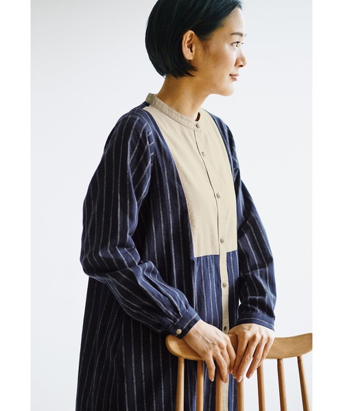 「Sunny clouds」 長袖ワンピース X-LARGE ブルー系その他 レディース_画像7