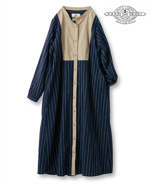 「Sunny clouds」 長袖ワンピース X-LARGE ブルー系その他 レディース_画像8