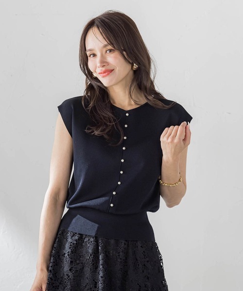 ビアッジョブルー　ルシンダ　バックパール　ニット Viaggio Blu（ビアッジョブルー） ニット セーター LUCINDA前後2way