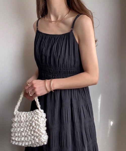 「FILLOU」 キャミソールワンピース MEDIUM ブラック レディース_画像2