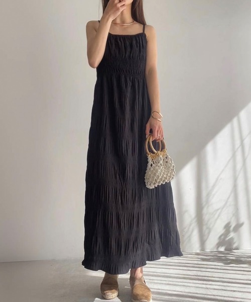 「FILLOU」 キャミソールワンピース MEDIUM ブラック レディース_画像4