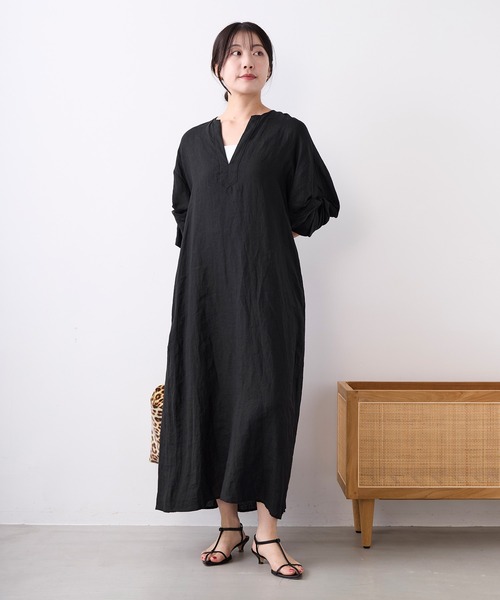 ワンピース 「TICCA」リネンツイストスリーブワンピースの画像