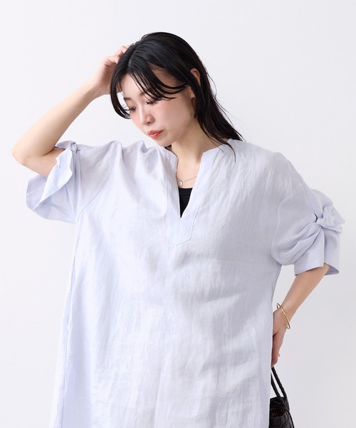 ワンピース 「TICCA」リネンツイストスリーブワンピースの画像